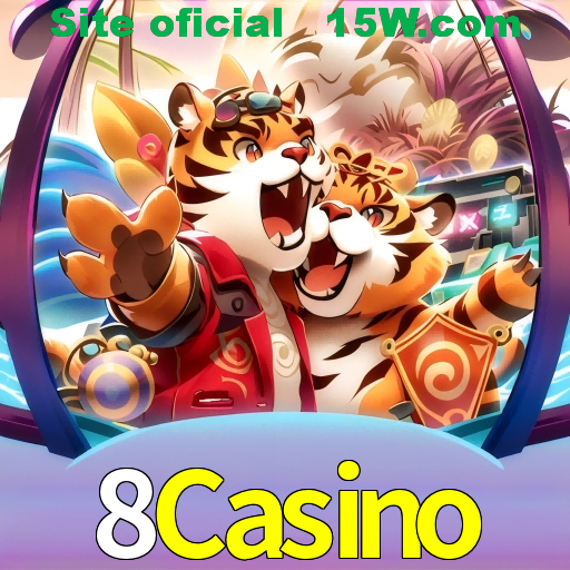 Imagem promocional da 8Casino mostrando a plataforma e suas vantagens